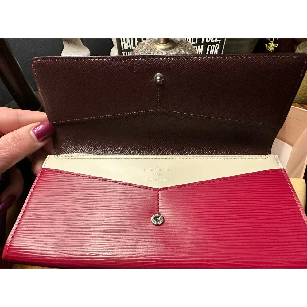 RARE Louis Vuitton EPI Electric TriColor Porte Feuille Flore Leather Wallet EUC - Picture 6 of 16